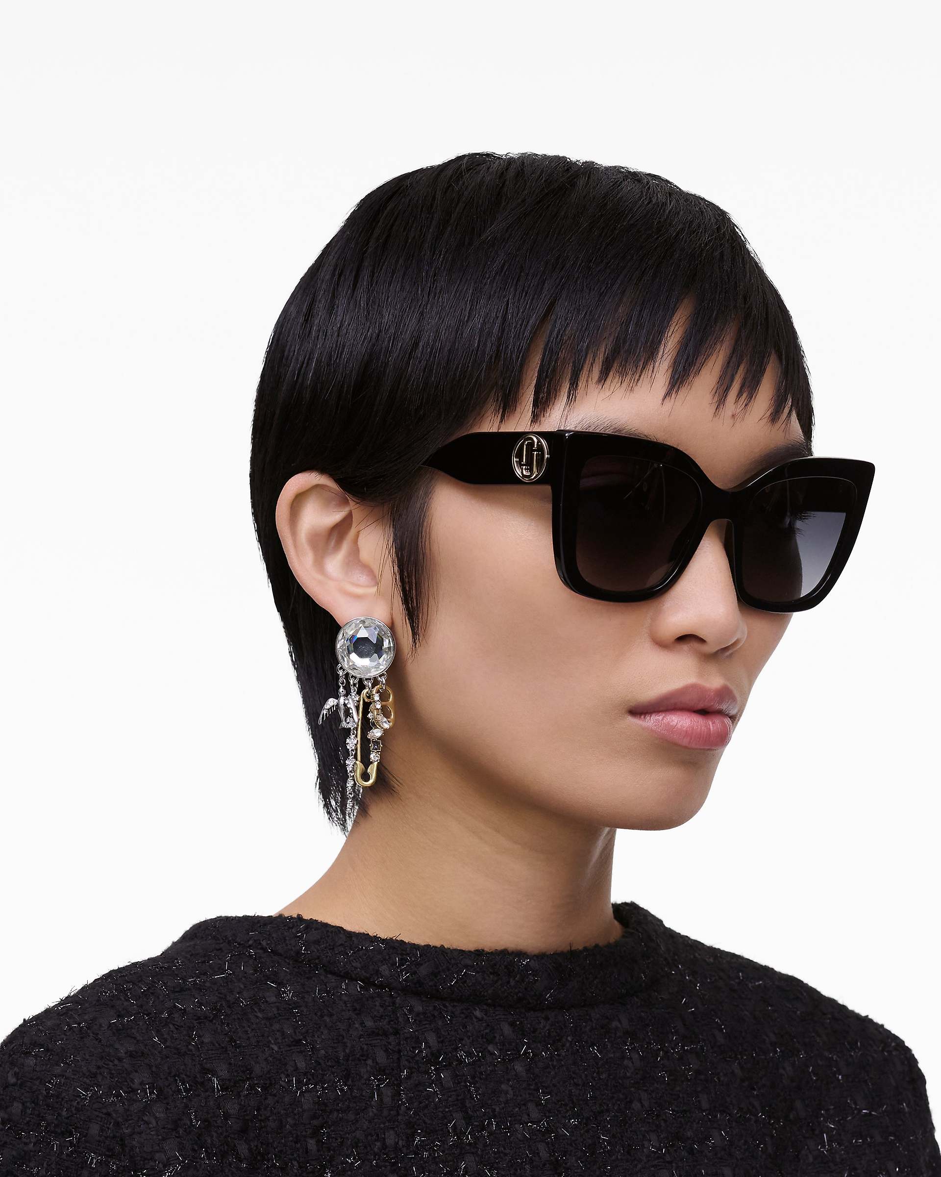 The J Marc Square Sunglasses - Black