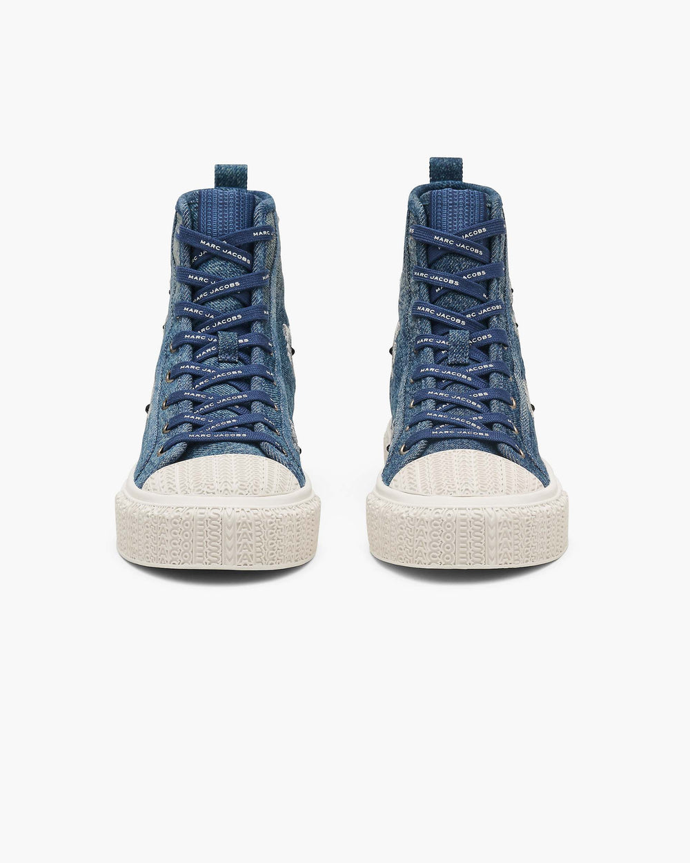 The Sequin Daisy Denim High Top Sneaker - Vintage Indigo