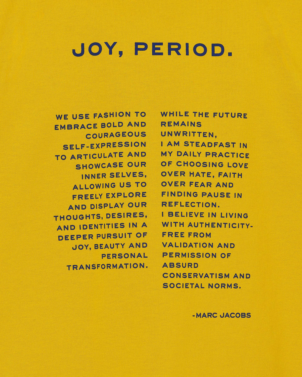Joy. Slim Tee - Joy Yellow