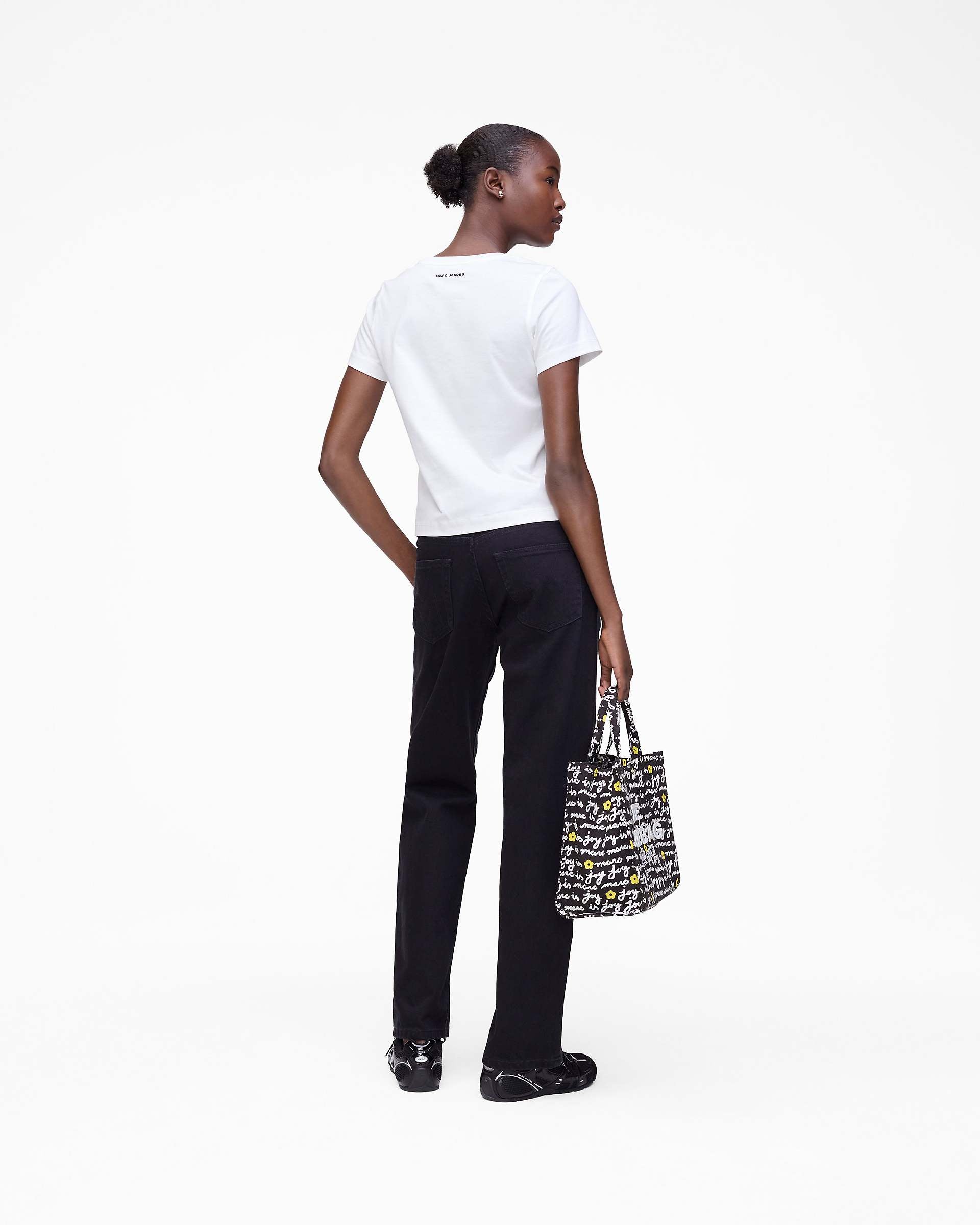 Trompe L'Oeil Eyelet Slim Tee - White Multi