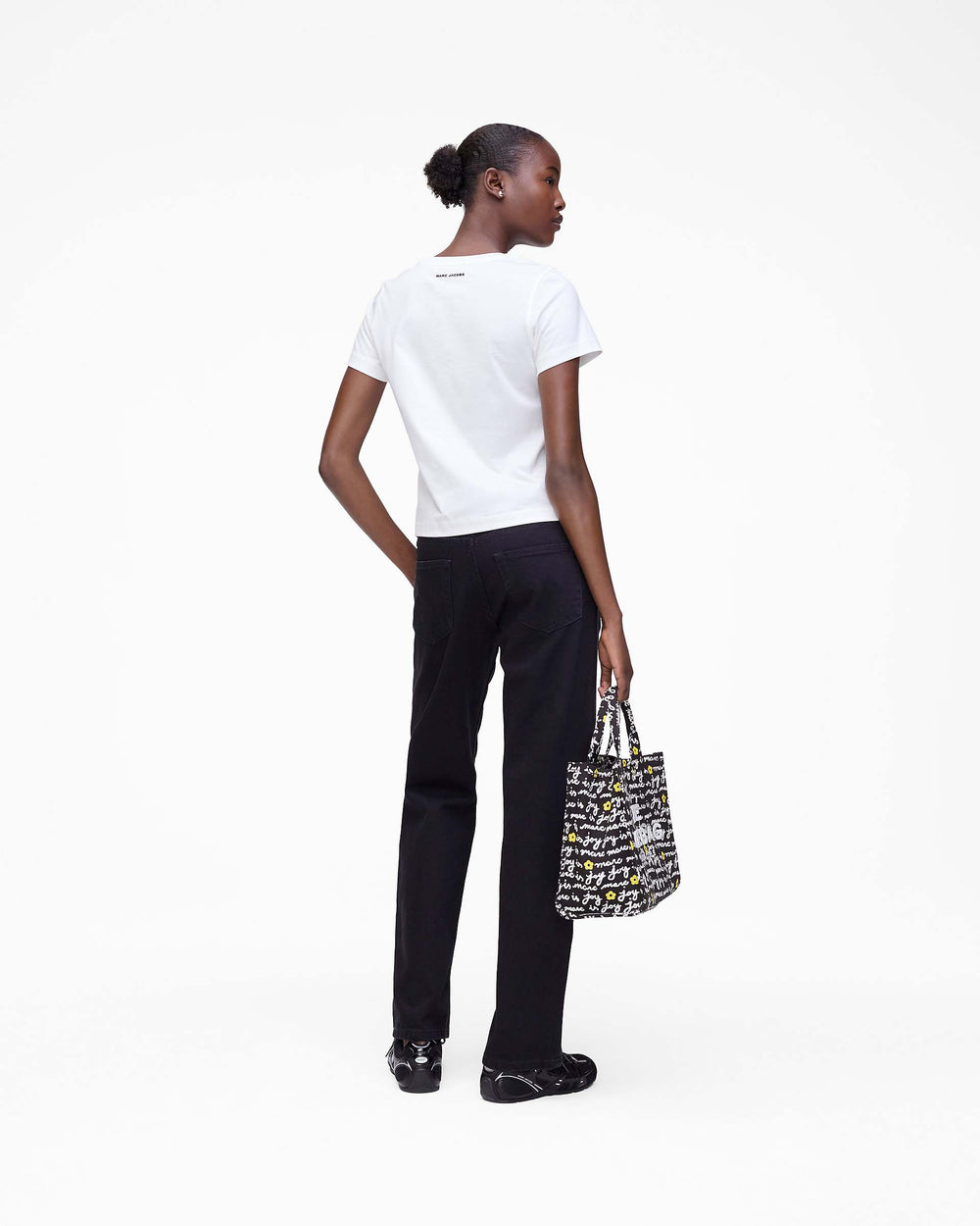 Trompe L'Oeil Eyelet Slim Tee - White Multi