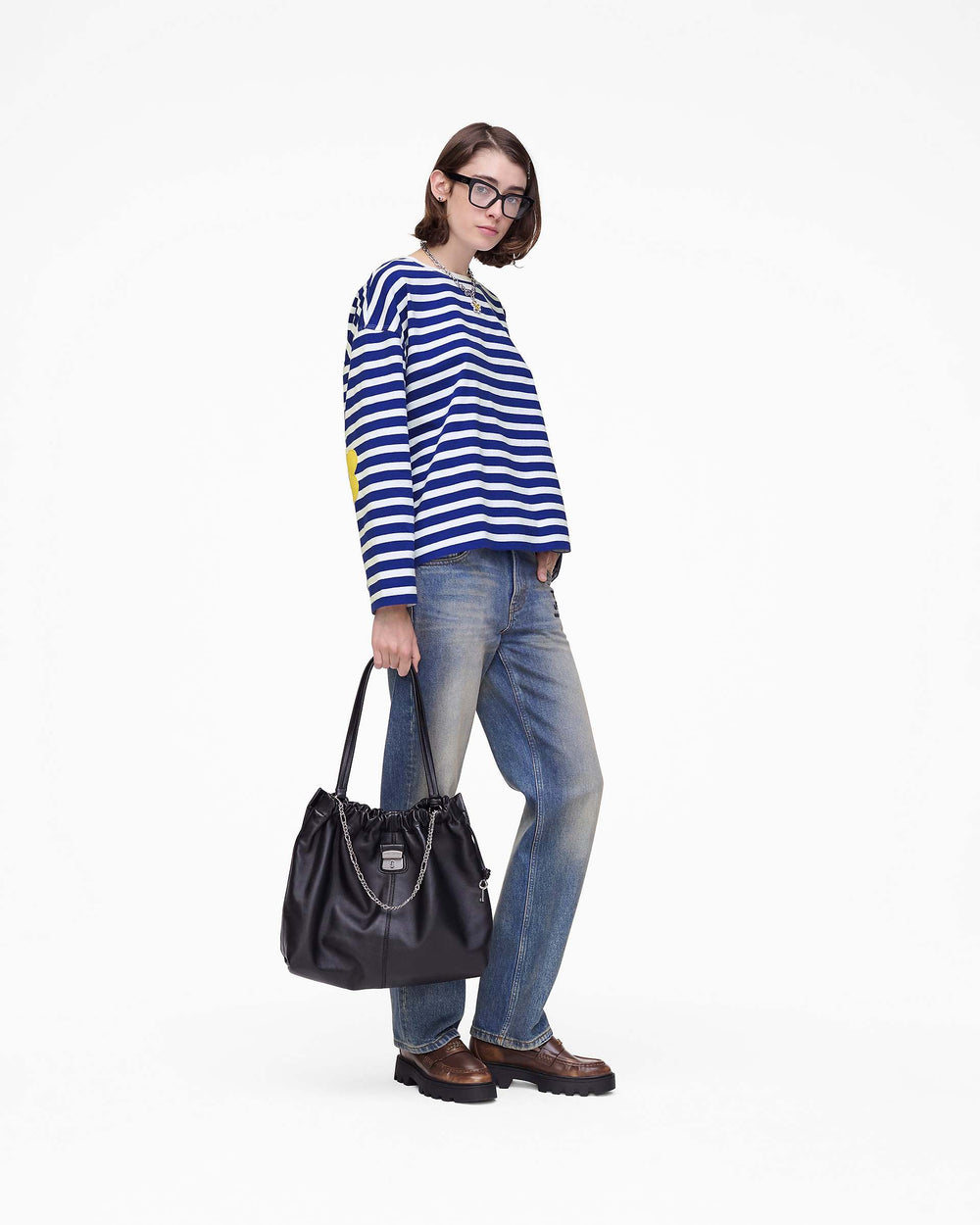Daisy Striped Longsleeve - Pansy/White