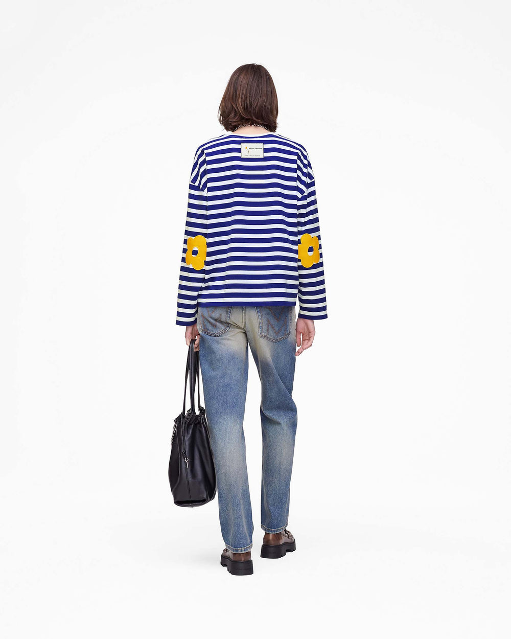 Daisy Striped Longsleeve - Pansy/White