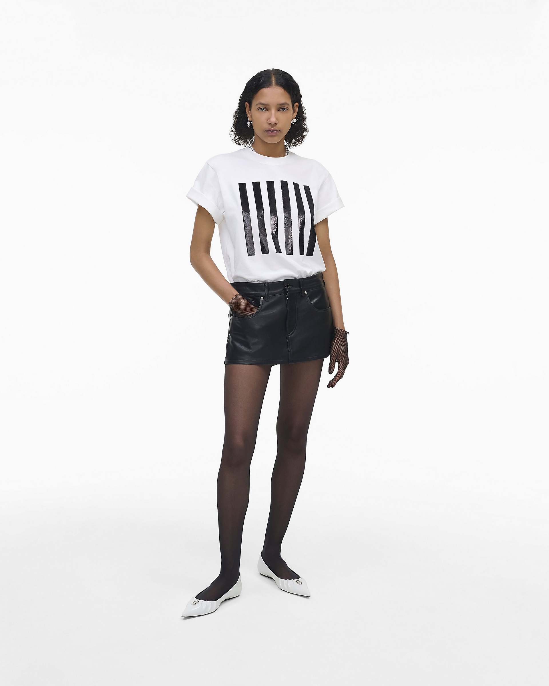 The Stripe Box Tee - White