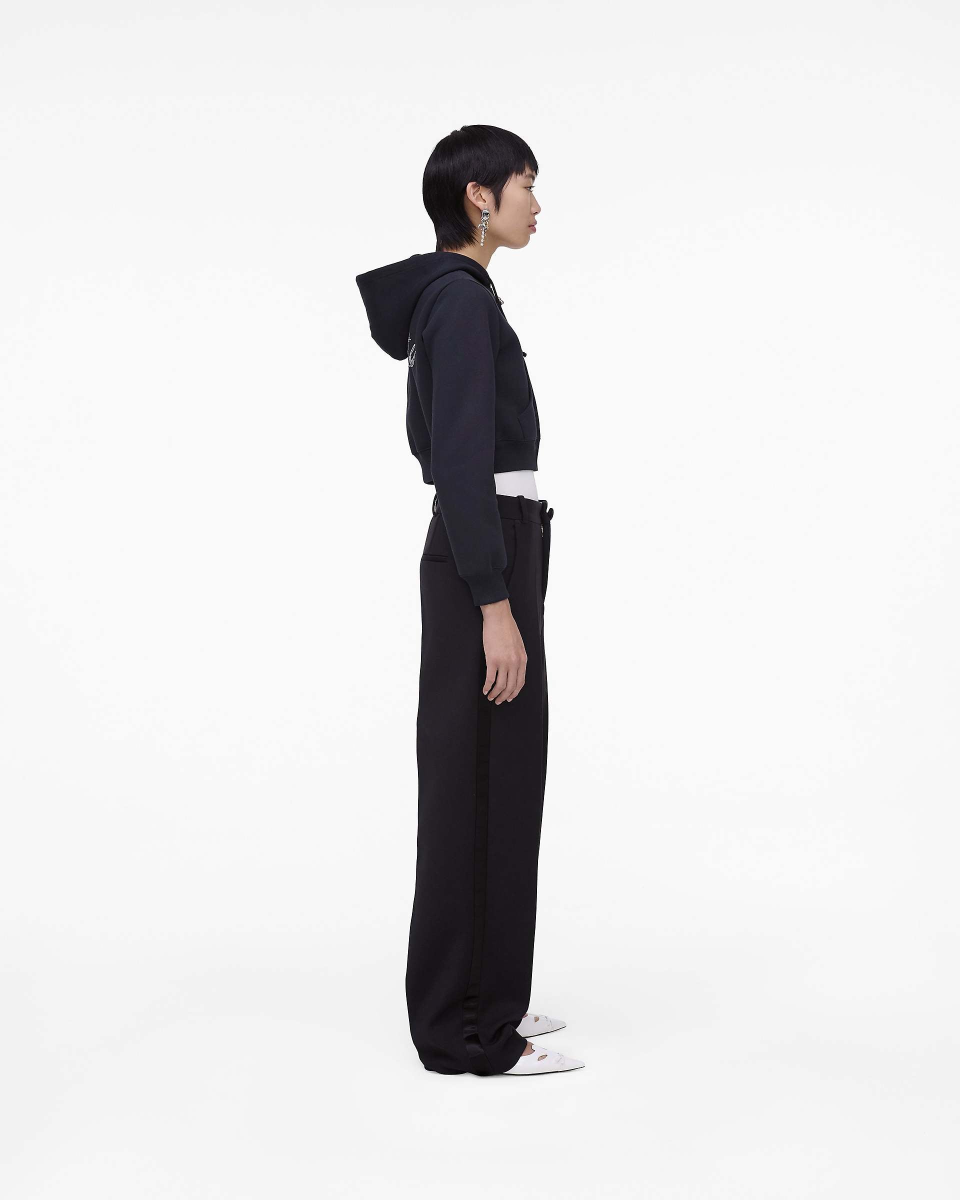 Charm Cropped Hoodie - Black
