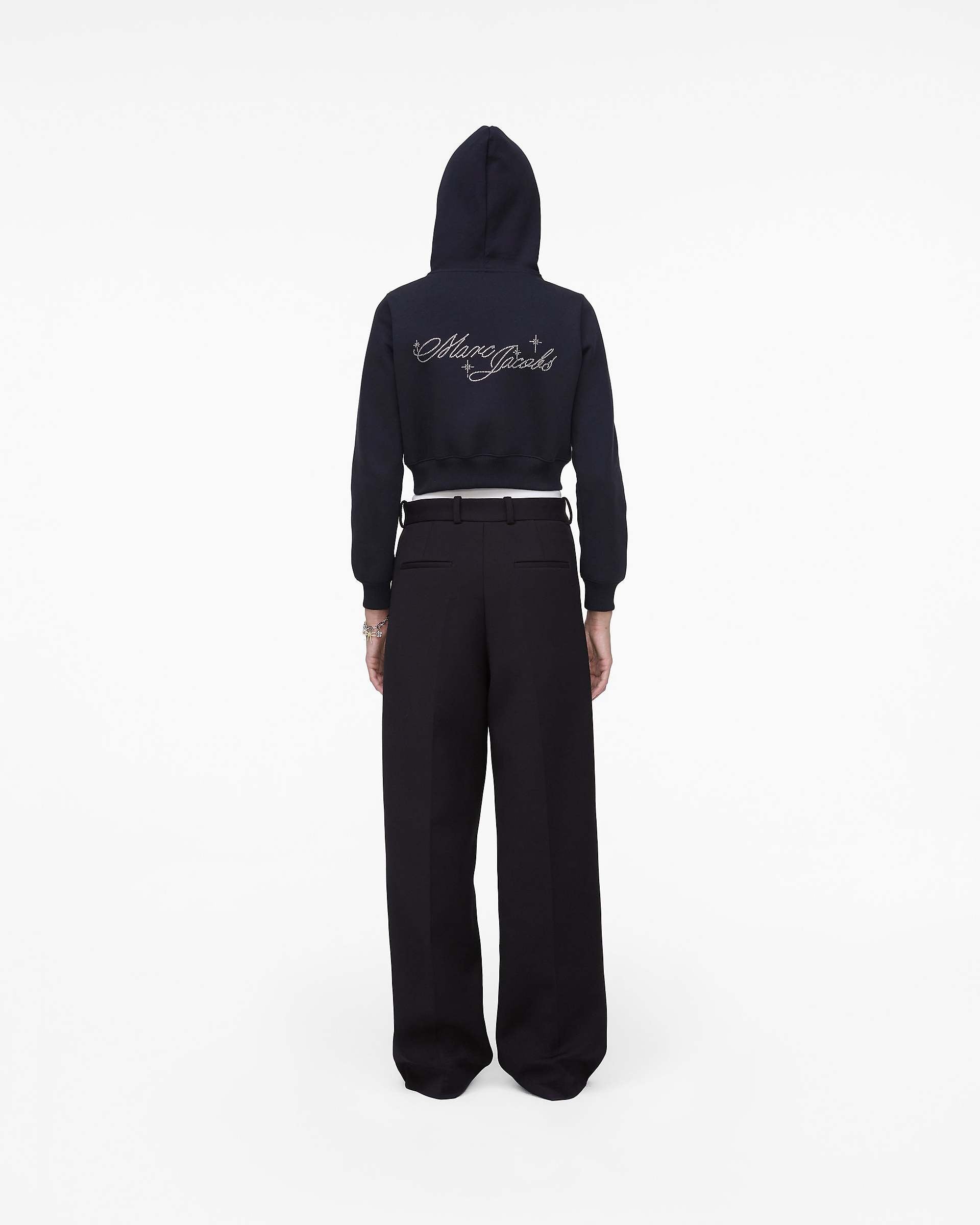 Charm Cropped Hoodie - Black
