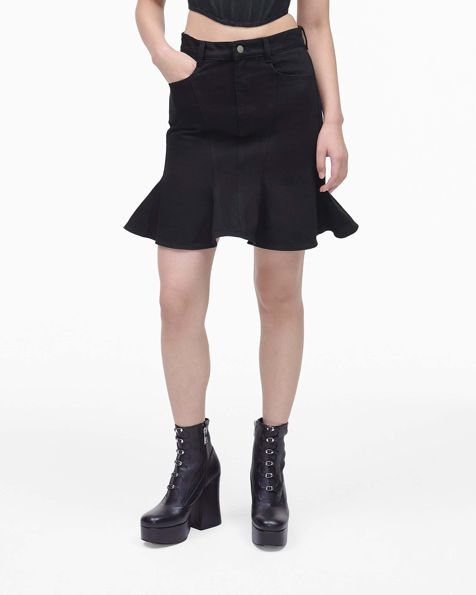 The Fluted Mini Skirt - Black