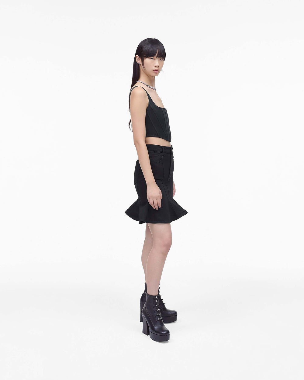 The Fluted Mini Skirt - Black