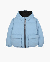 The Reversible Puffer Coat - Blue