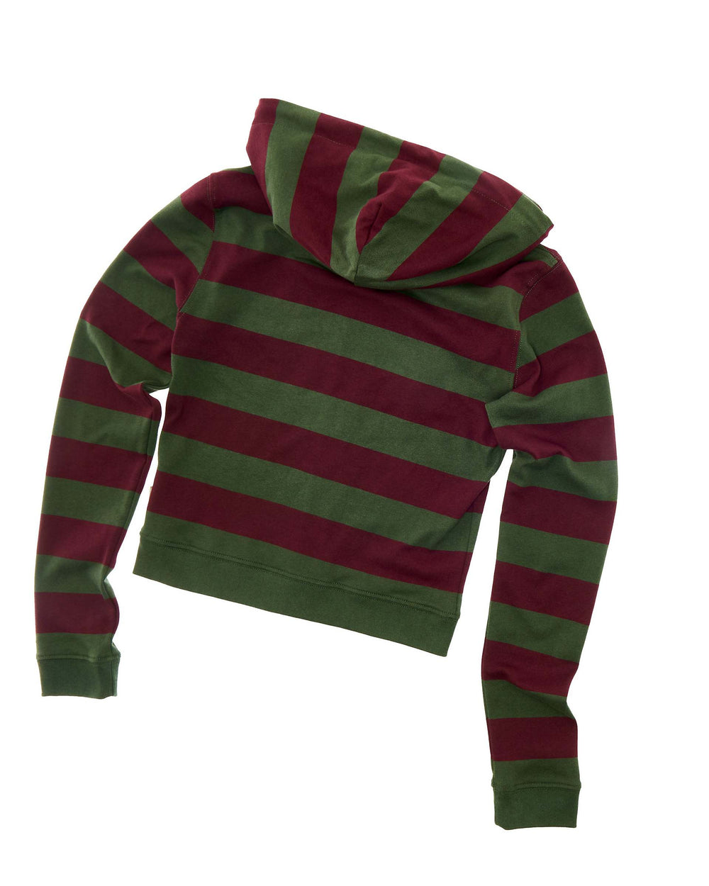 Fitted Stripe Zip-Up Hoodie - Green/Red