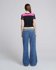 Do U Remember Panel Baby Tee - Black Multi