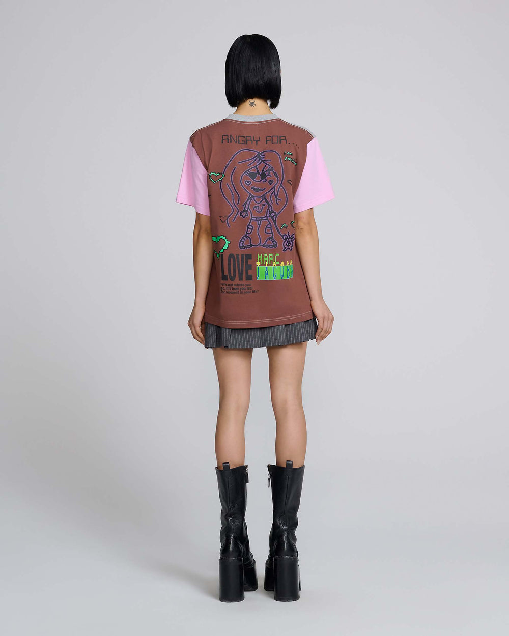 Angry For Love Tee - Grey Melange Multi