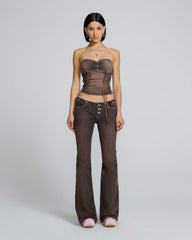 STRAPLESS BUSTIER - Brown