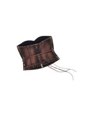 STRAPLESS BUSTIER - Brown