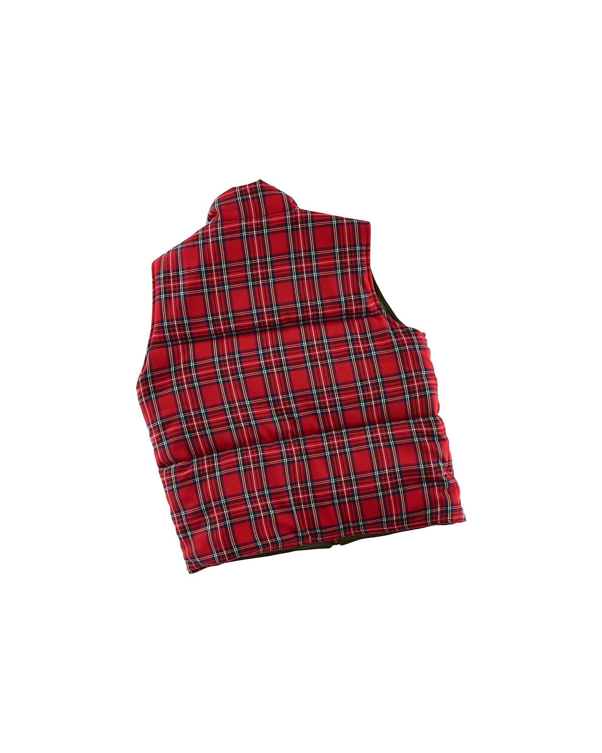 Tartan Puffer Vest - Red Multi