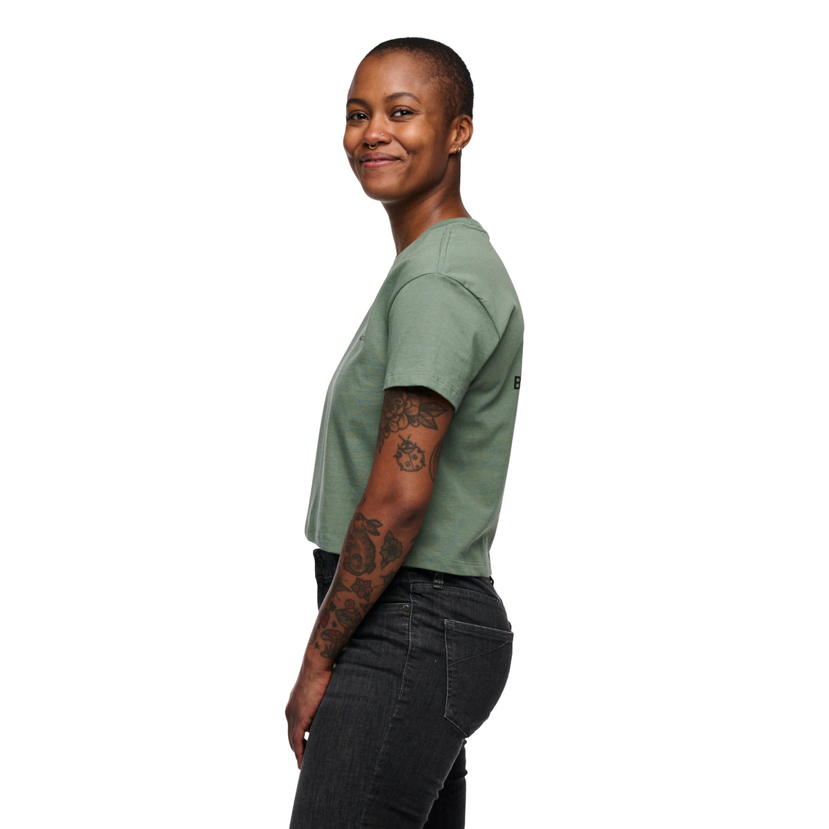 Black Diamond Women's Faded Crop Short Sleeve Tee