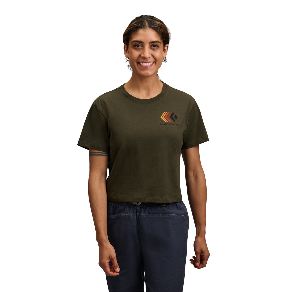 Black Diamond Women's Faded Crop Short Sleeve Tee