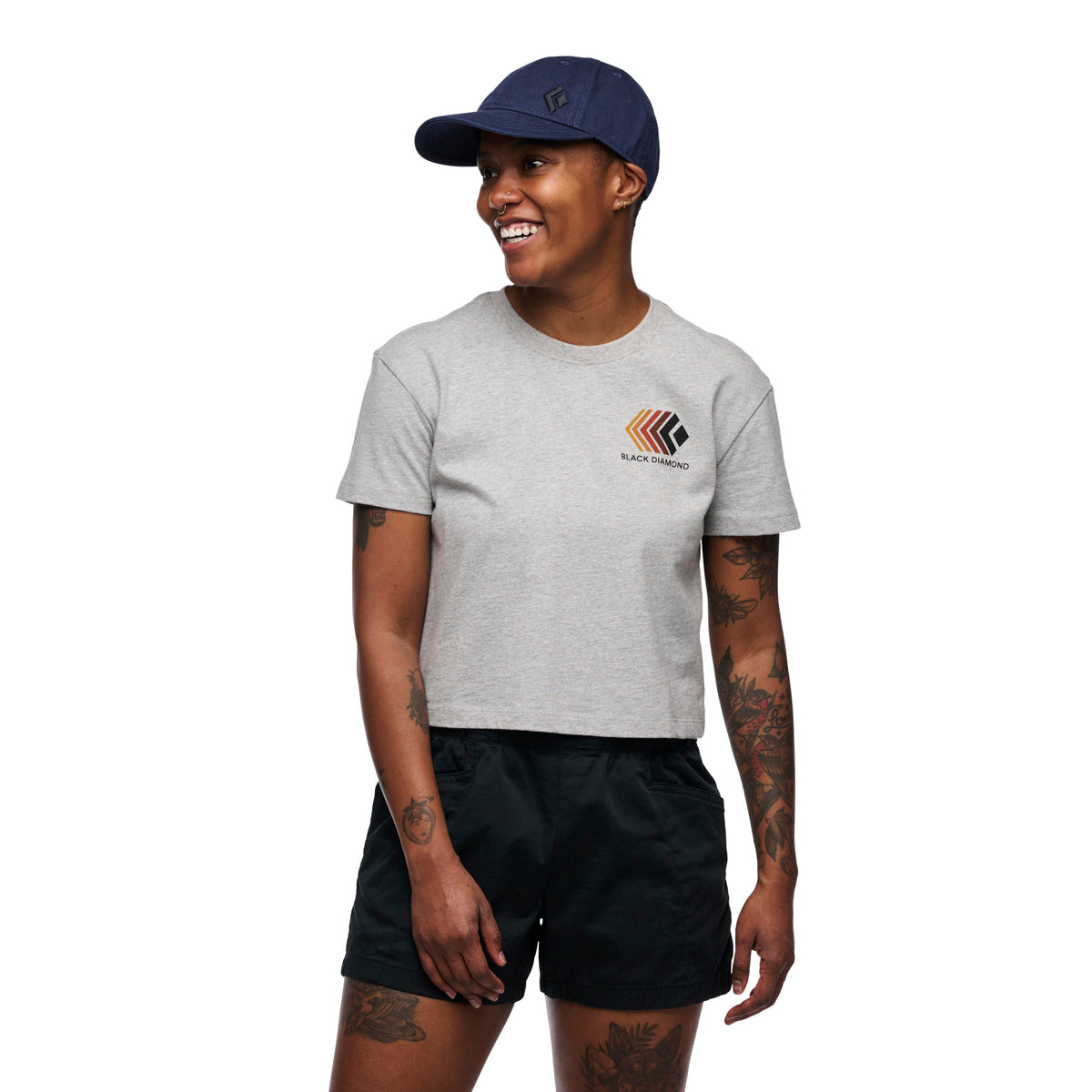 Black Diamond Women's Faded Crop Short Sleeve Tee