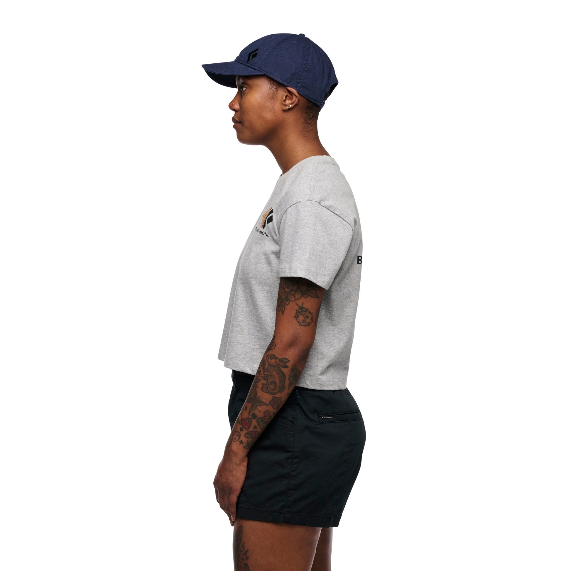 Black Diamond Women's Faded Crop Short Sleeve Tee
